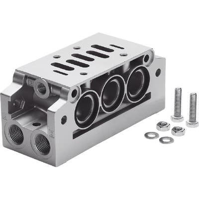 Festo NAVW series NPT 1/4 Manifold Base for use with Pneumatic Valves, 152792 [NAVW-1/4-NPT-1]; 651-348