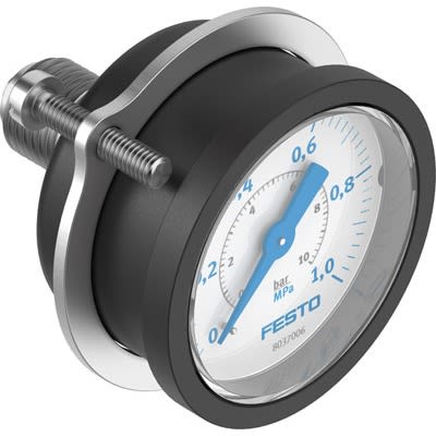 Festo G 1/4 Analogue Pressure Gauge 10bar Panel 40mm Outside Diameter [PAGN-P-40-1M-G14]; 651-365