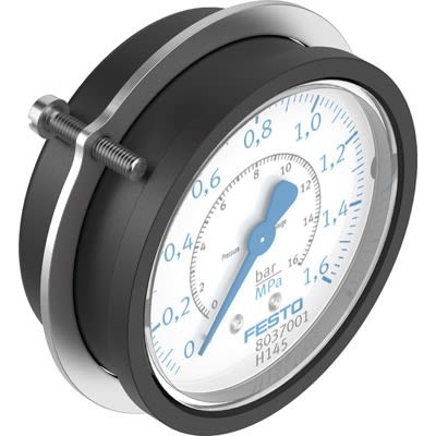 Festo G 1/4 Analogue Pressure Gauge 16bar Panel 63mm Outside Diameter [PAGN-P-63-1.6M-G14]; 651-367