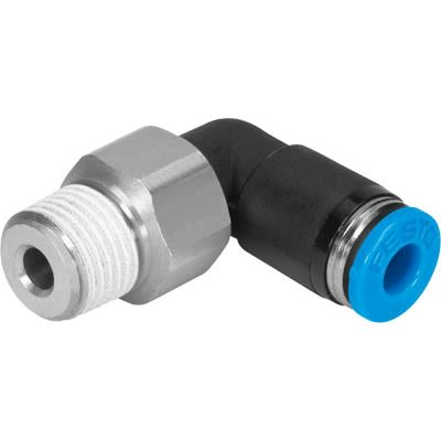 Festo QSRL Series Push-in Fitting, NPT 1/8 Male to 1/4 in, Threaded-to-Tube Connection Style, 153966 [QSRL-1/8-1/4-U]; 651-426
