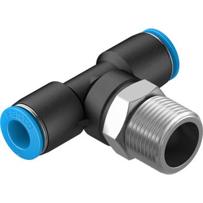 Festo QST Series Push-in Fitting, R 3/8 Male to 8 mm, Threaded-to-Tube Connection Style, 130799 [QST-3/8-8-50]; 651-432