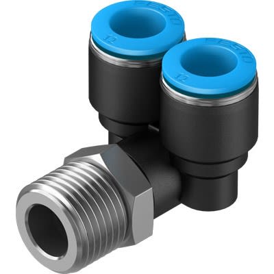 Festo QSYL Series Push-in Fitting, NPT 1/8 Male to For tubing outside diameter 5/32 in, Threaded-to-Tube Connection [QSYL-1/8-5/32-U]; 651-445