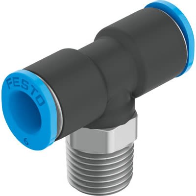 Festo QSMT Series Push-in Fitting, R 1/8 Male to For tubing outside diameter 4 mm, Threaded-to-Tube Connection Style, [QSMT-1/8-4]; 651-553