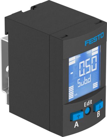 Festo SPAU Series Pressure Sensor, 0bar Min, 12bar Max, Analogue Output, Relative Reading [SPAU-P12R-T-R18M-L-PNLK-PNVBA-M8D]; 651-558