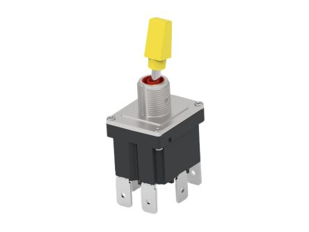TE Connectivity Toggle Switch, Panel Mount, On-(On), Double Pole, Screw Terminal, 250V ac [DST12DY254]; 651-674