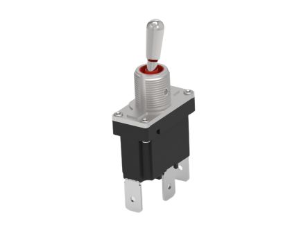 TE Connectivity Toggle Switch, Panel Mount, On-(On), Single Pole, Quick Connect Terminal, 250V ac [DST12SS255]; 651-685