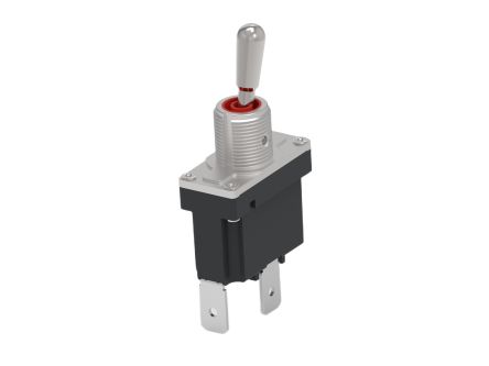 TE Connectivity Toggle Switch, Panel Mount, On-None-Off, Single Pole, Quick Connect Terminal, 250V ac [DST12SS625]; 651-688