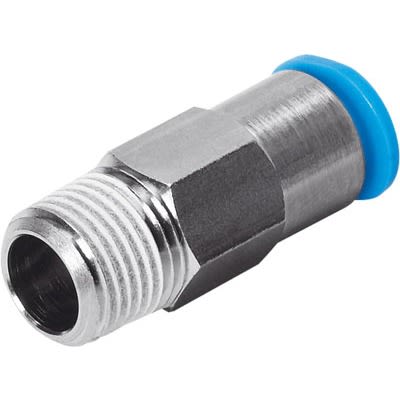 Festo QSK Series Push-in Fitting, NPT 3/8 Male to 3/8 in, Threaded-to-Tube Connection Style, 190716 [QSK-3/8-3/8-U]; 651-732