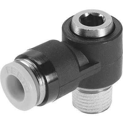 Festo QSLV Series Push-in Fitting, NPT 1/8 Male to 1/4 in, Threaded-to-Tube Connection Style, 190755 [QSLV-1/8-1/4-I-U]; 651-735