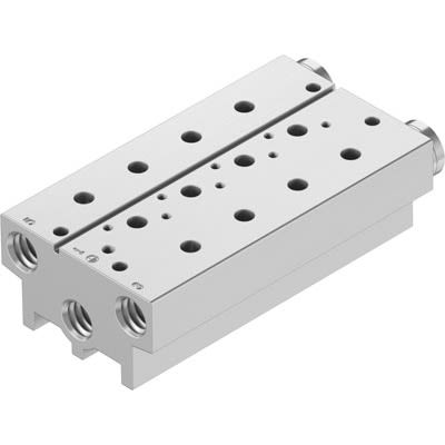 Festo VABM-B10 series 3 station NPT 1/4 Manifold for use with Solenoid And Pneumatic Valve, 576430 [VABM-B10-20S-N14-3]; 651-767