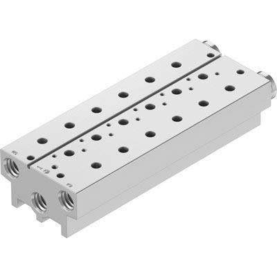 Festo VABM-B10 series 6 station NPT 1/4 Manifold for use with Solenoid And Pneumatic Valve, 576433 [VABM-B10-20S-N14-6]; 651-769