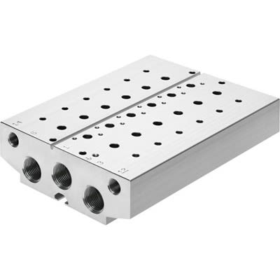 Festo VABM-B10 series 7 station NPT 1/2 Manifold for use with Solenoid And Pneumatic Valve, 8026257 [VABM-B10-25E-N12-7]; 651-775