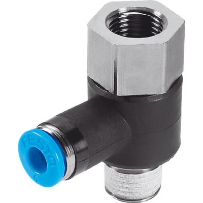 Festo QSTF Series Push-in Fitting, NPT 1/8 Male to NPT 1/8 Female, Threaded-to-Tube Connection Style, 190826 [QSTF-1/8-5/16-U]; 651-954