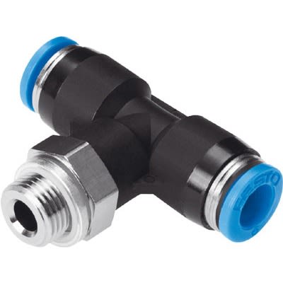Festo QST Series Push-in Fitting, G 1/8 Male to For tubing outside diameter 6 mm, Threaded-to-Tube Connection Style, [QST-G1/8-6-100]; 651-956