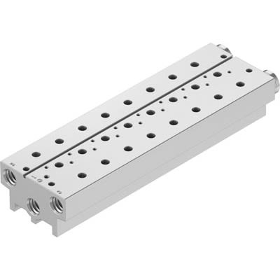 Festo VABM-B10 series 7 station NPT 1/4 Manifold for use with Solenoid And Pneumatic Valve, 576434 [VABM-B10-20S-N14-7]; 651-982