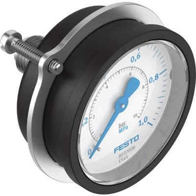 Festo G 1/4 Analogue Pressure Gauge 10bar Panel 50mm Outside Diameter [PAGN-P-50-1M-G14]; 652-084