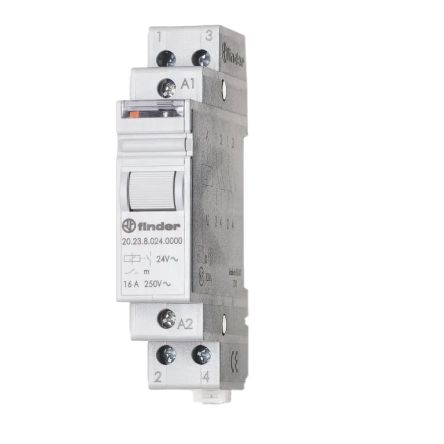 Finder DIN Rail Modular Step Relay, 24V Coil, 16A Switching Current, SPDT, SPST [20.23.8.024.4000]; 652-986