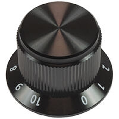 Vishay 10 → 35mm Black Potentiometer Knob for 1/4in Shaft Screw Fix, ACCKMS1916NGJ14 [ACCKMS1916NGJ14]; 653-010