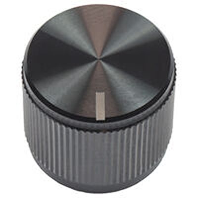 Vishay 19mm Black Potentiometer Knob for 1/4in Shaft Screw Fix, ACCKMR1916NLT14 [ACCKMR1916NLT14]; 653-053