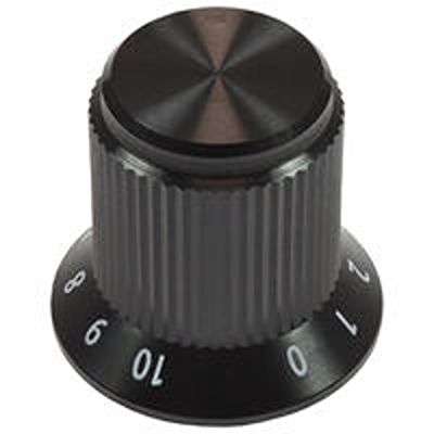 Vishay 10 → 35mm Black Potentiometer Knob for 1/4in Shaft Screw Fix, ACCKMS1316NGJ14 [ACCKMS1316NGJ14]; 653-055