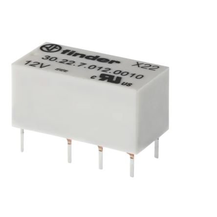 Finder PCB Mount Signal Relay, 5V dc Coil, 2A Switching Current, SPDT [30.22.7.005.0020]; 653-473