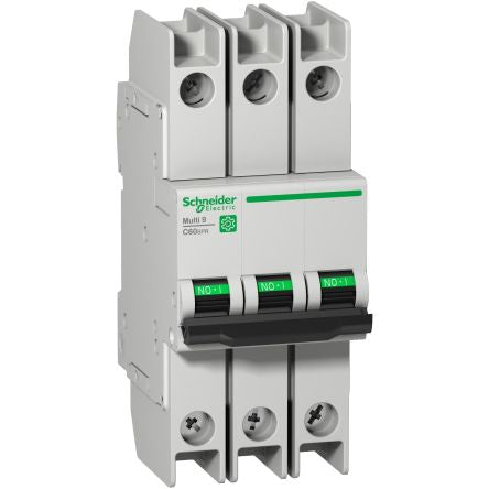 Schneider Electric Multi9 M9F MCB Mini Circuit Breaker, 3P, 40A Curve C, 240V AC, 10 kA Breaking Capacity [M9F52340]; 653-833