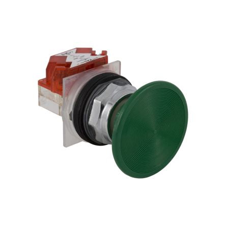 Schneider Electric 9001 Series Green Spring Return Push Button Head, 30mm Cutout [9001KR25G]; 653-858