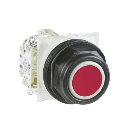 Schneider Electric 9001SK Series Push Button Switch, Spring Return, Panel Mount, 30mm Cutout, SPDT, 600V ac, IP66 [9001SKR1RH13]; 653-959