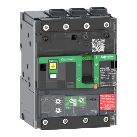 Schneider Electric, ComPacT MCCB 3P 50A, Breaking Capacity 70 kA, Fixed Mount [C11H34V050L]; 654-128