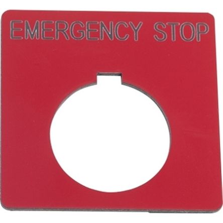 Schneider Electric Legend Plate for Use with Push Button, EMERGENCY STOP [9001KN105RP]; 654-213