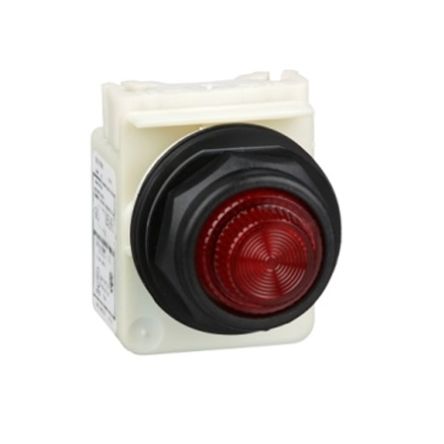 Schneider Electric, 9001SK, Panel Mount Red Incandescent Pilot Light, 30mm Cutout, IP66, Round, 110 → 120V ac [9001SKP1R31]; 654-218
