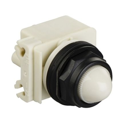 Schneider Electric, 9001SK, Panel Mount White LED Pilot Light, 30mm Cutout, IP66, Round, 120V ac/dc [9001SKP38LWW9]; 654-242