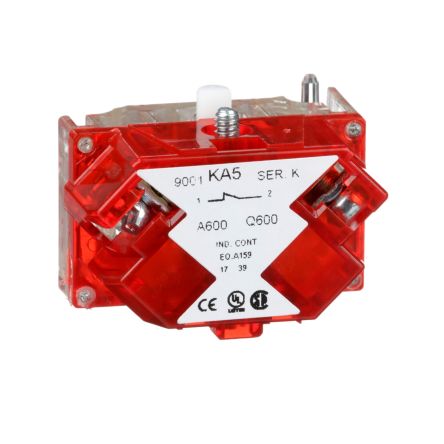 Schneider Electric 9001K Series Contact Block for Use with Harmony 9001K, 600V, SPST [9001KA5]; 654-552