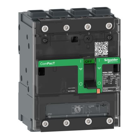 Schneider Electric, ComPacT MCCB 4P 100A, Breaking Capacity 50 kA, Fixed Mount [C11N6TM100L]; 654-618
