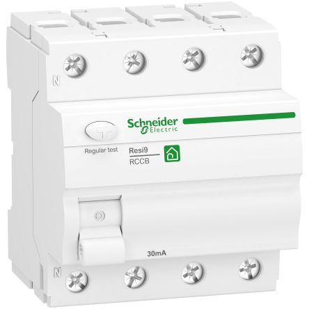 Schneider Electric R9R RCCB, 40A, 4 Pole, 30mA, Type A, 400V ac [R9R22440]; 654-652