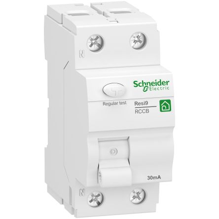 Schneider Electric R9R RCCB, 25A, 2 Pole, 30mA, Type A, 230V ac [R9R22225]; 654-672