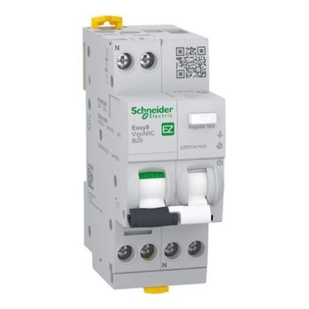 Schneider Electric RCBO, 20A Current Rating, 1P+N Poles, 30mA Trip Sensitivity, Type B, Easy9 Range [EZ9TDA7620]; 654-698