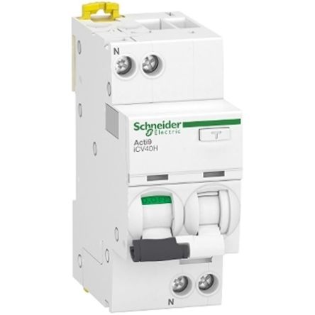Schneider Electric RCBO, 32A Current Rating, 1P+N Poles, 30mA Trip Sensitivity, Type C, Acti9 Range [A9DC4632]; 654-734