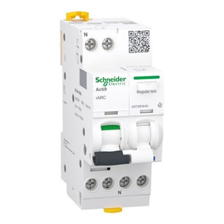 Schneider Electric Acti9 iARC AFDD, 40A, 1 Pole, 230V ac [A9TSB3640]; 654-745