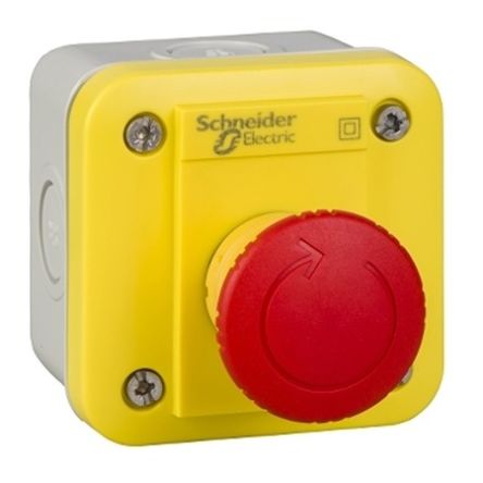 Schneider Electric Harmony XALE Series Turn to Release Push Button Complete Unit, Surface Mount, 22mm Cutout, DPST, IP54 [XALEK178F]; 654-766