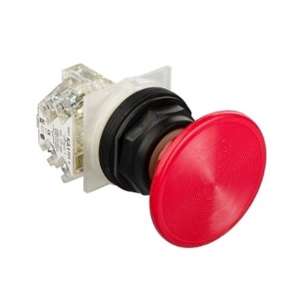 Schneider Electric Harmony 9001SK Series Push Button, Spring Return, Snap-In, 30mm Cutout, SPST, 250V, IP66 [9001SKR5RH6]; 654-788
