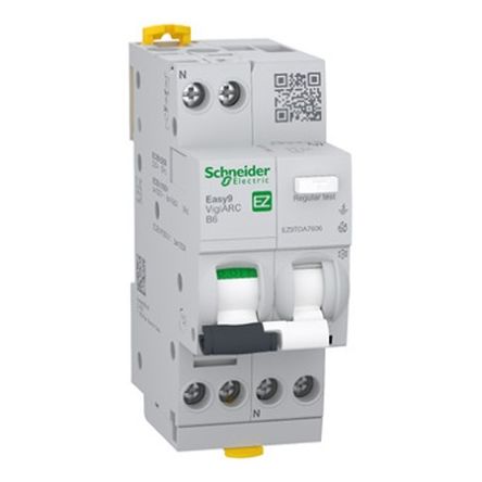 Schneider Electric RCBO, 6A Current Rating, 1P+N Poles, 30mA Trip Sensitivity, Type B, Easy9 Range [EZ9TDA7606]; 654-805