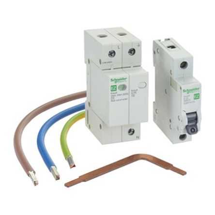 Schneider Electric 1+N Phase Surge Arrester, 20kA, 1.3kV, DIN Rail Mount [EZ9L33620KIT]; 654-811