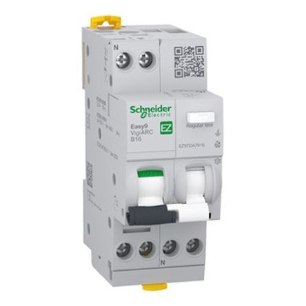 Schneider Electric RCBO, 16A Current Rating, 1P+N Poles, 30mA Trip Sensitivity, Type B, Easy9 Range [EZ9TDA7616]; 654-812