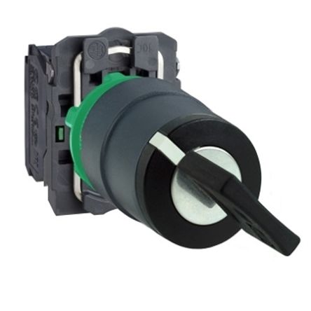 Schneider Electric Harmony XB5 Series 2 Position Selector Switch Head, 22mm Cutout, Grey Handle [XB5AG220S38]; 654-827