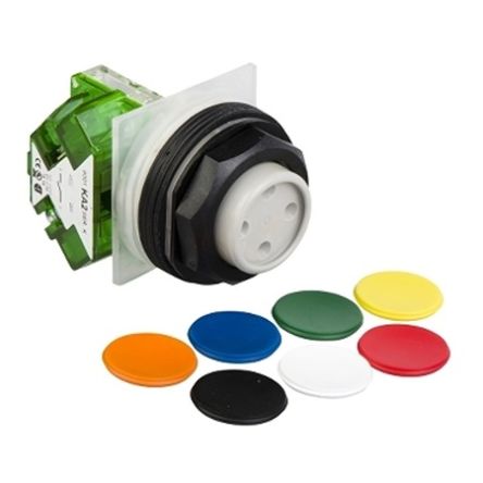 Schneider Electric Harmony 9001SK Series Push Button, Spring Return, Screw Mount, 30mm Cutout, 1NO, 250V, IP66 [9001SKR3UH5]; 654-835
