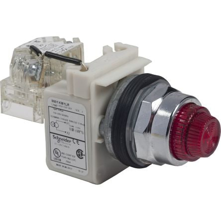 Schneider Electric 9001K Series Push Button Switch, Spring Return, Panel Mount, 30mm Cutout, 1 NC, 600V ac [9001KR24RH6]; 654-934