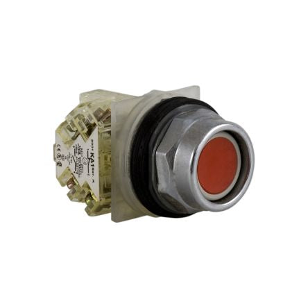 Schneider Electric 9001K Series Push Button Switch, Spring Return, Panel Mount, 30mm Cutout, SPDT, 600V ac [9001KR2RH13]; 654-935
