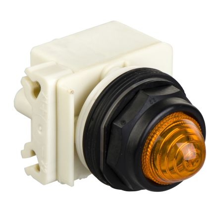 Schneider Electric, 9001SK, Panel Mount Amber LED Pilot Light, 30mm Cutout, IP66, Round, 28V [9001SKP35LYA9]; 654-937