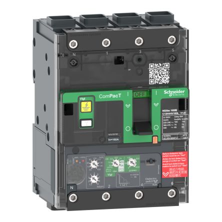 Schneider Electric, ComPacT MCCB 4P 50A, Breaking Capacity 50 kA, Fixed Mount [C11N44V050L]; 655-285